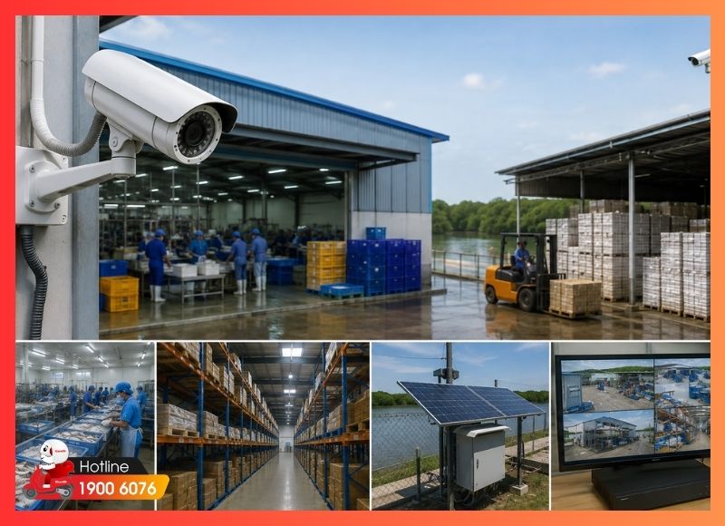 Lắp đặt camera giám sát xã An Thới Đông cho cơ sở chế biến và kho chứa nông - lâm - thủy sản
