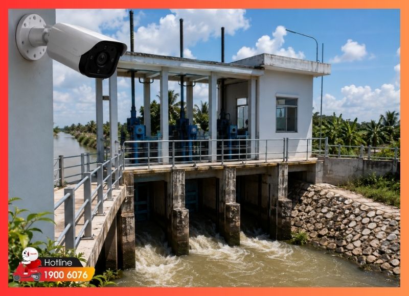Lắp đặt camera an ninh xã An Thới Đông cho trạm bơm, cống và hạ tầng thủy lợi