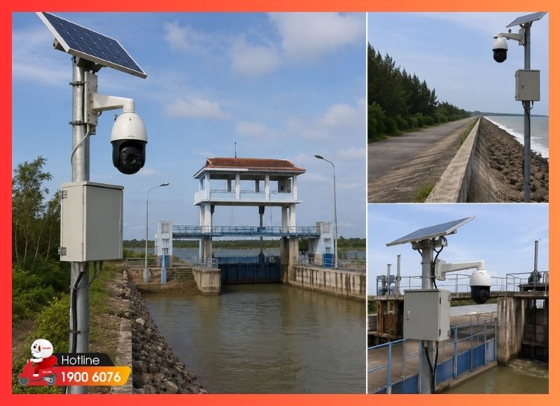 Lắp đặt camera giám sát xã Bình Khánh cho trạm bơm, cống điều tiết và hạ tầng đê biển