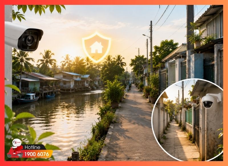 Lắp camera giá rẻ xã Bình Lợi cho nhà dân ven kênh và trong hẻm nông thôn