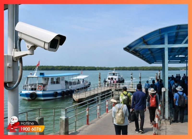 Lắp đặt camera giám sát xã Cần Giờ cho bến tàu và điểm đón khách tham quan