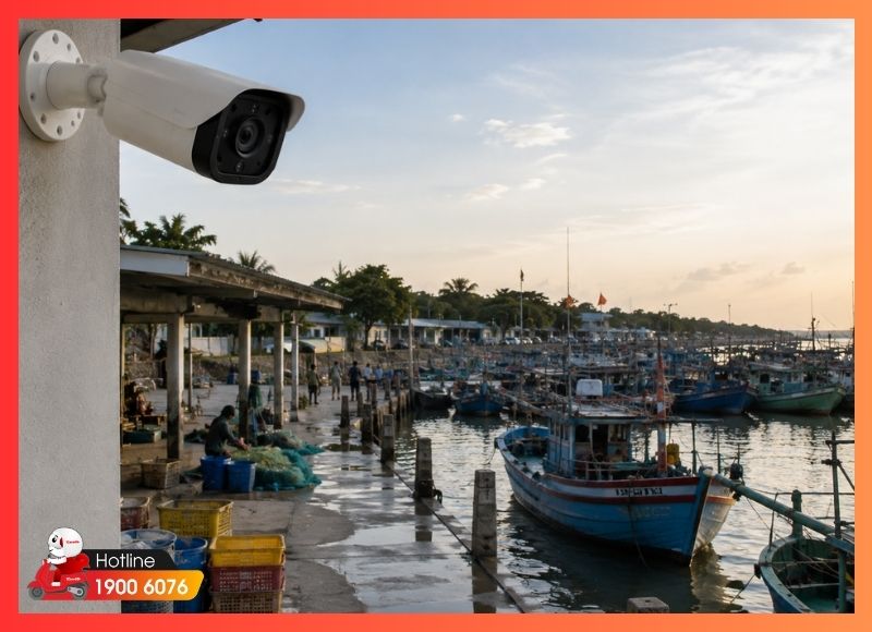 Lắp camera ở Thạnh An cho bến thuyền và khu neo đậu tàu đánh cá