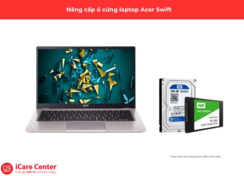 thay ổ cứng laptop Acer Swift - iCare Center