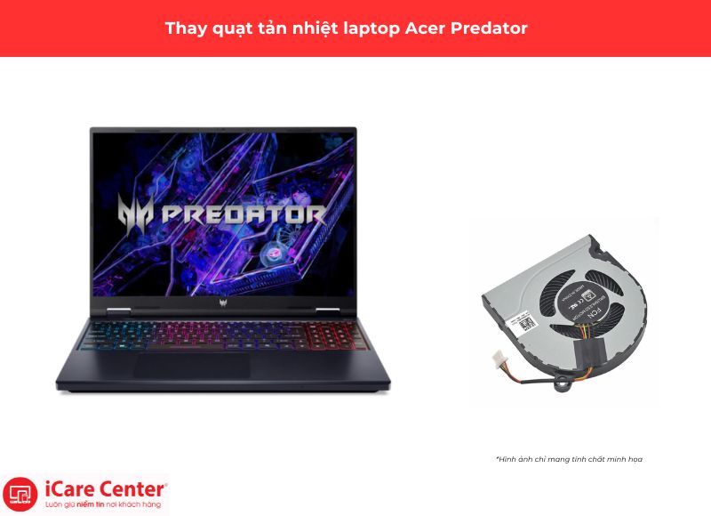 thay quạt tản nhiệt laptop Acer Predator - iCare Center