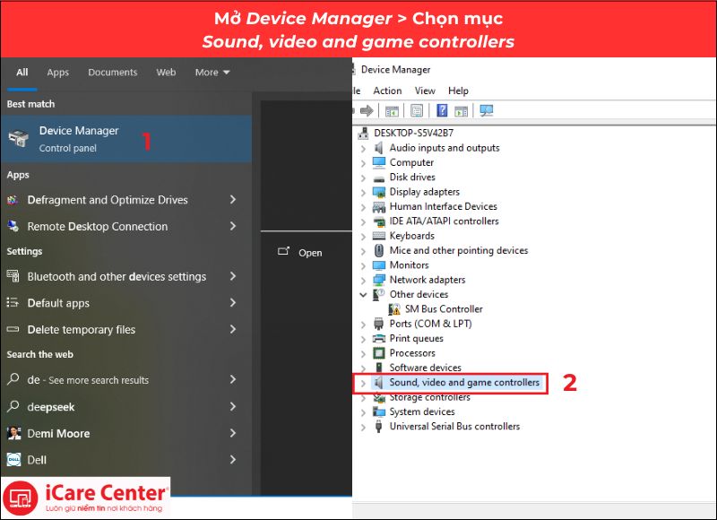 mở Device Manager