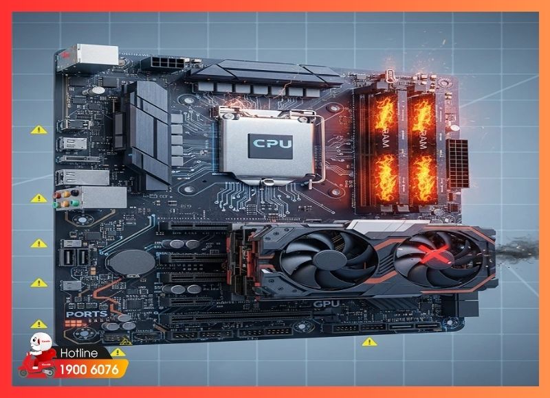 Xử lý main chập cháy, lỗi chipset và linh kiện nặng