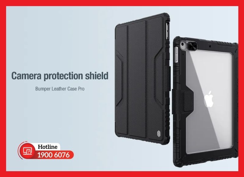 Dùng ốp lưng có gờ cao giúp bảo vệ camera sau iPad Gen 7 an toàn khi đặt xuống bàn.