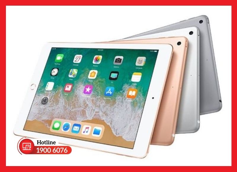 Cận cảnh nút Home vật lý tích hợp Touch ID trên mặt trước iPad Gen 5.