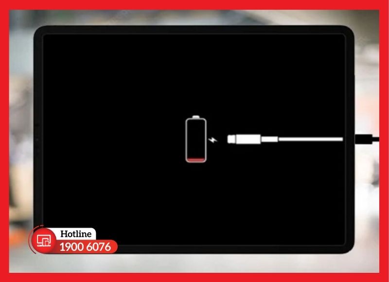 Cắm sạc nhưng pin không lên phần trăm là dấu hiệu cảnh báo cần thay đuôi sạc iPad Gen 8 mới.