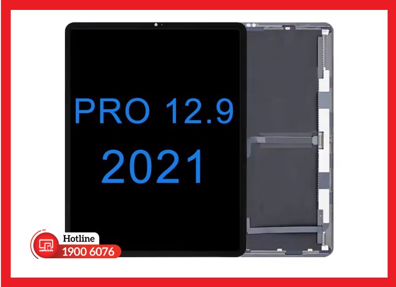 Cấu tạo màn bộ iPad Pro 12.9 M1: cụm kính cảm ứng nằm trên cụm mini-LED XDR, ép cụm kính cảm ứng giữ cụm XDR gốc