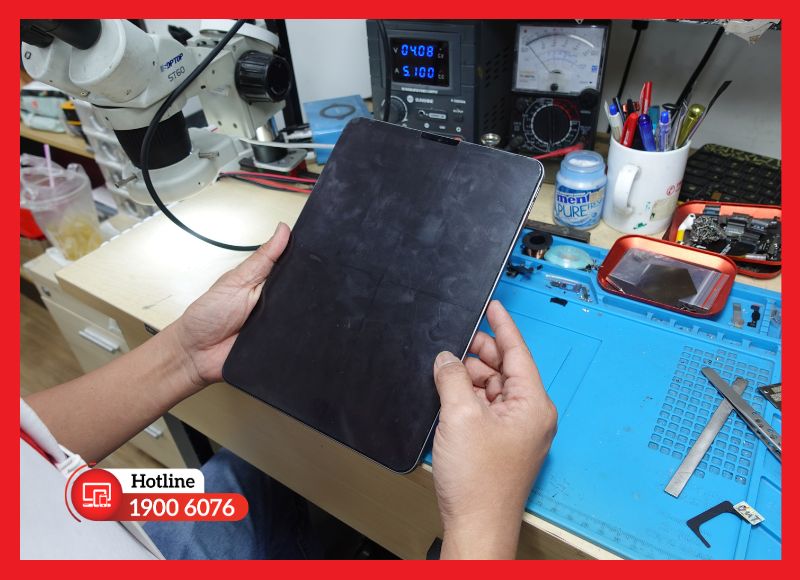 Test kỹ các điểm chết và vùng liệt bằng Apple Pencil trước khi tiến hành ép cảm ứng iPad Pro 12.9 M1.