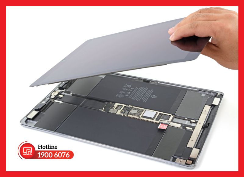 Cấu tạo màn hình iPad Pro 12.9 M1 với lớp kính, cảm ứng và màn hình hiển thị