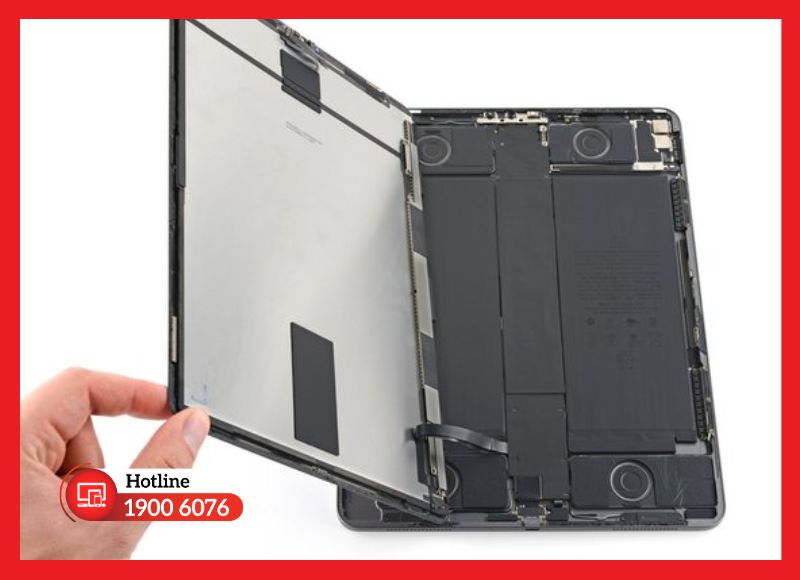 Cấu tạo màn bộ iPad Pro 12.9 M2: kính bên ngoài, layer hover và cụm mini-LED XDR, ép kính giữ layer hover gốc