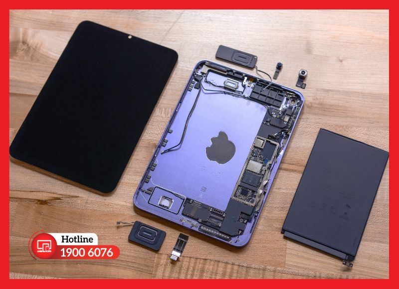 Hệ thống loa stereo landscape trên iPad Mini 6 với hai dải loa đặt đối xứng ở cạnh ngắn, cho âm thanh to và cân bằng