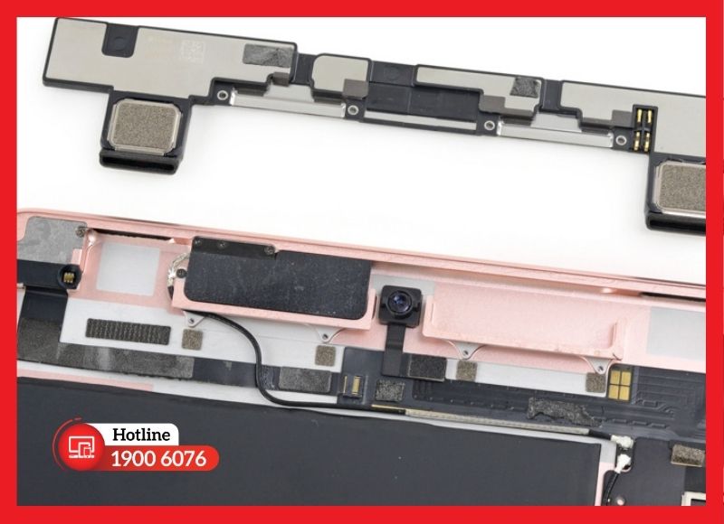 Sơ đồ vị trí 4 module loa stereo phân bổ đối xứng trên iPad Pro 9.7