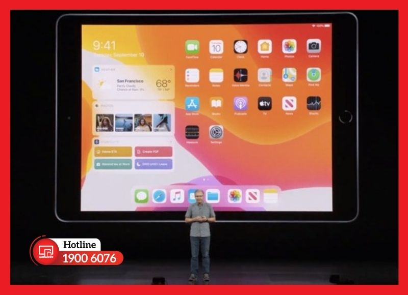 Màn hình iPad Gen 7 kích thước lớn 10.2 inch hỗ trợ tối đa cho học tập và làm việc.