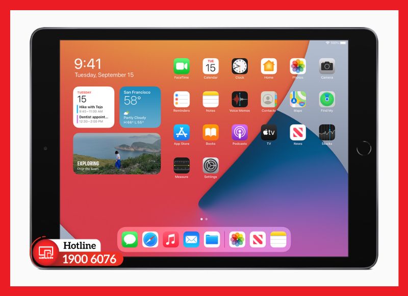 Màn hình iPad Gen 8 với kích thước 10.2 inch và công nghệ Retina Display