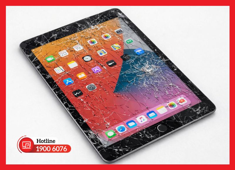 Va đập và pin phồng là nguyên nhân hư mặt kính iPad Gen 9