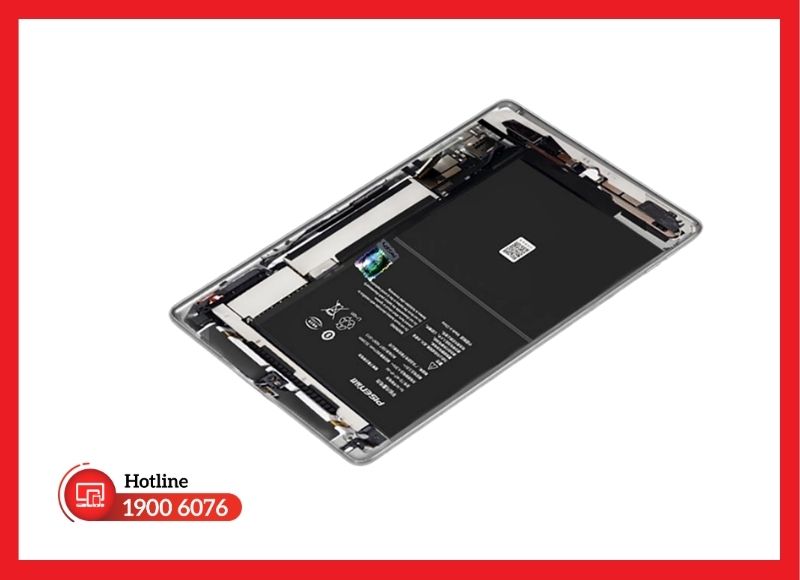 Khối pin Lithium-Polymer của iPad Pro 9.7 được thiết kế dàn phẳng bên dưới bo mạch chủ