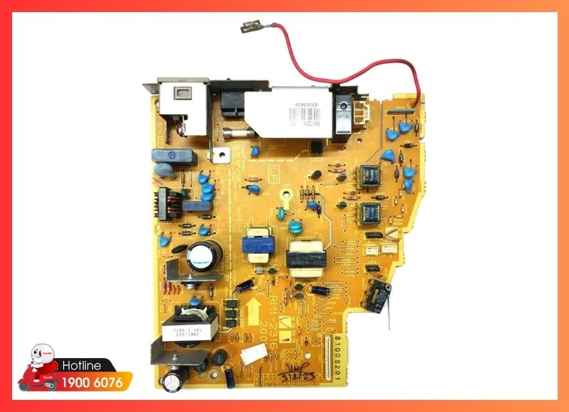 Bảng mạch nguồn máy in bị hư hỏng do tụ nguồn và diode cháy