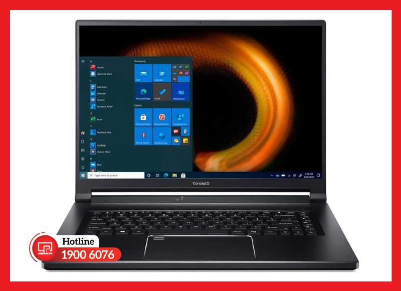 Màn hình 16 inch WQXGA+ tỷ lệ 16:10 chuẩn màu DCI-P3 cho không gian hiển thị rộng mở
