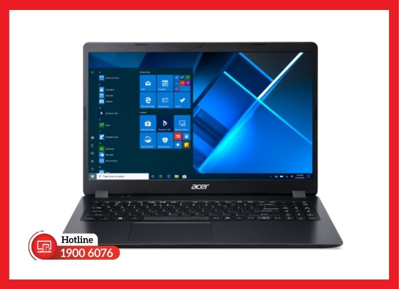 Viên pin mỏng nhẹ được lắp gọn gàng trong khoang máy Acer EX215-52