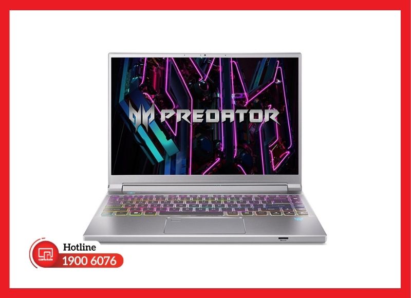 Khối pin 76Wh mỏng nhẹ nằm gọn dưới lớp vỏ kim loại của Triton 14