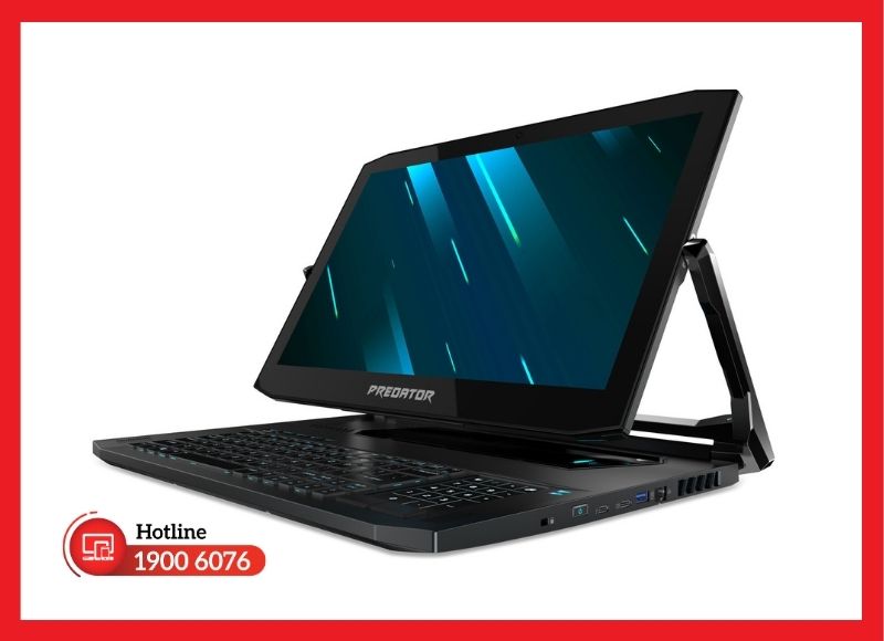 Khối pin 71.9Wh đặt ẩn dưới cụm bàn phím máy Predator Triton 900
