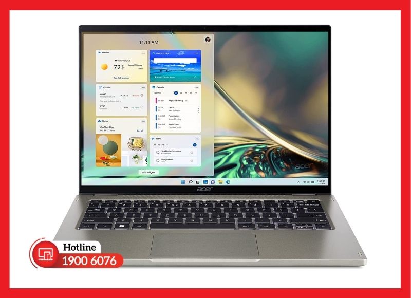 Mẫu pin mỏng nhẹ lắp phía trong khung vỏ nhôm của Acer Spin 5 SP514-51
