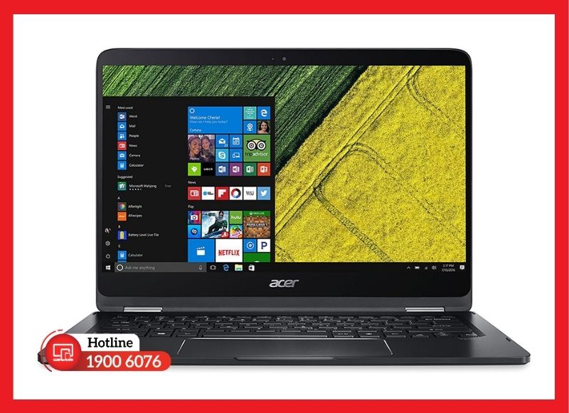 Viên pin thiết kế dạng dẹt siêu mỏng lắp phía trong thân máy vỏ nhôm Acer Spin 7