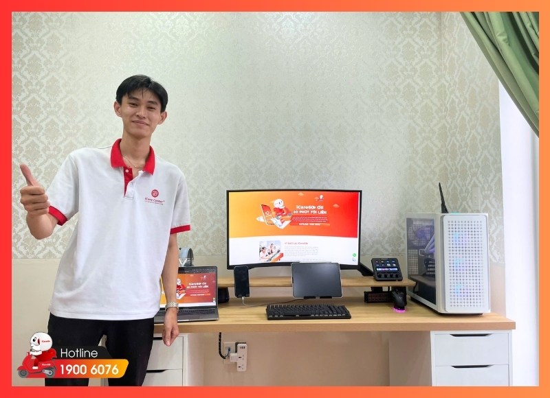 iCare60 thực hiện vệ sinh máy tính tận nơi với quy trình rõ ràng tại Phường Diên Hồng