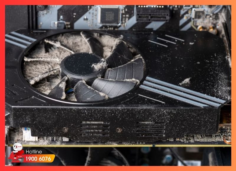 Bụi bám dày trong hệ thống tản nhiệt máy tính