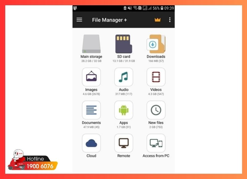 Kiểm tra Thùng rác của ứng dụng Quản lý File
