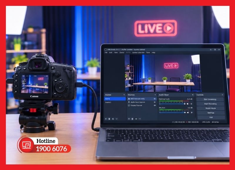 Thêm nguồn camera Canon vào OBS Studio