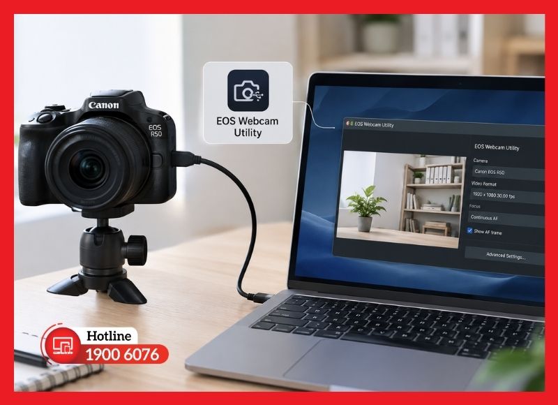 EOS Webcam Utility hỗ trợ kết nối máy ảnh Canon