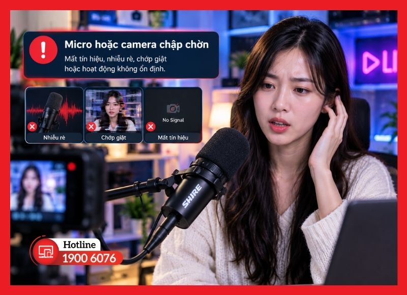 Các dấu hiệu cho thấy thiết bị livestream cần được kiểm tra