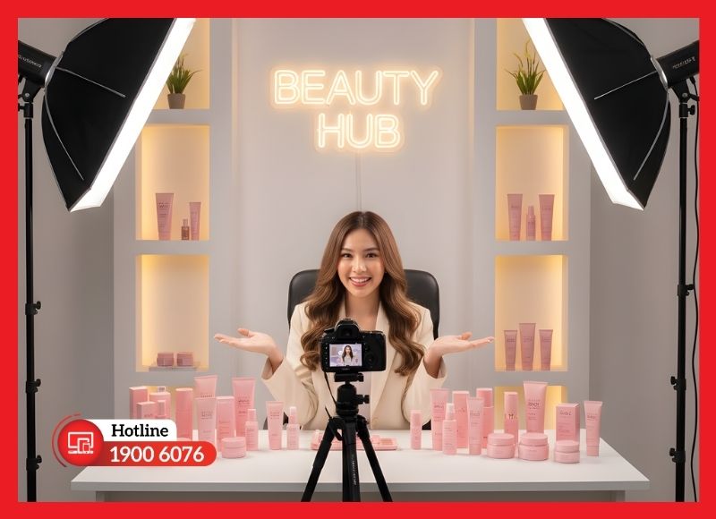 Mẫu phòng livestream bán hàng thời trang, mỹ phẩm