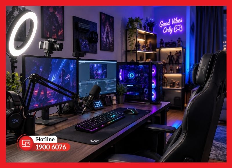 Mẫu phòng livestream gaming, giải trí và giao lưu