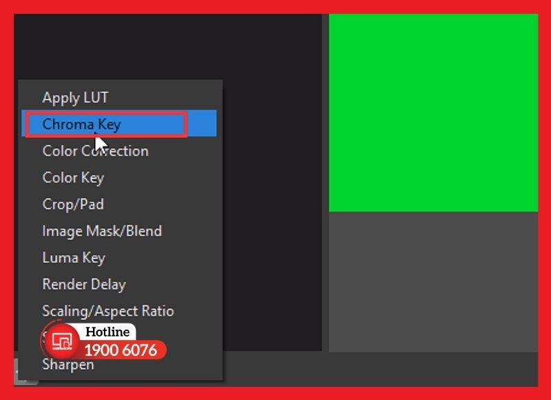 Bộ lọc Chroma Key trong OBS Studio
