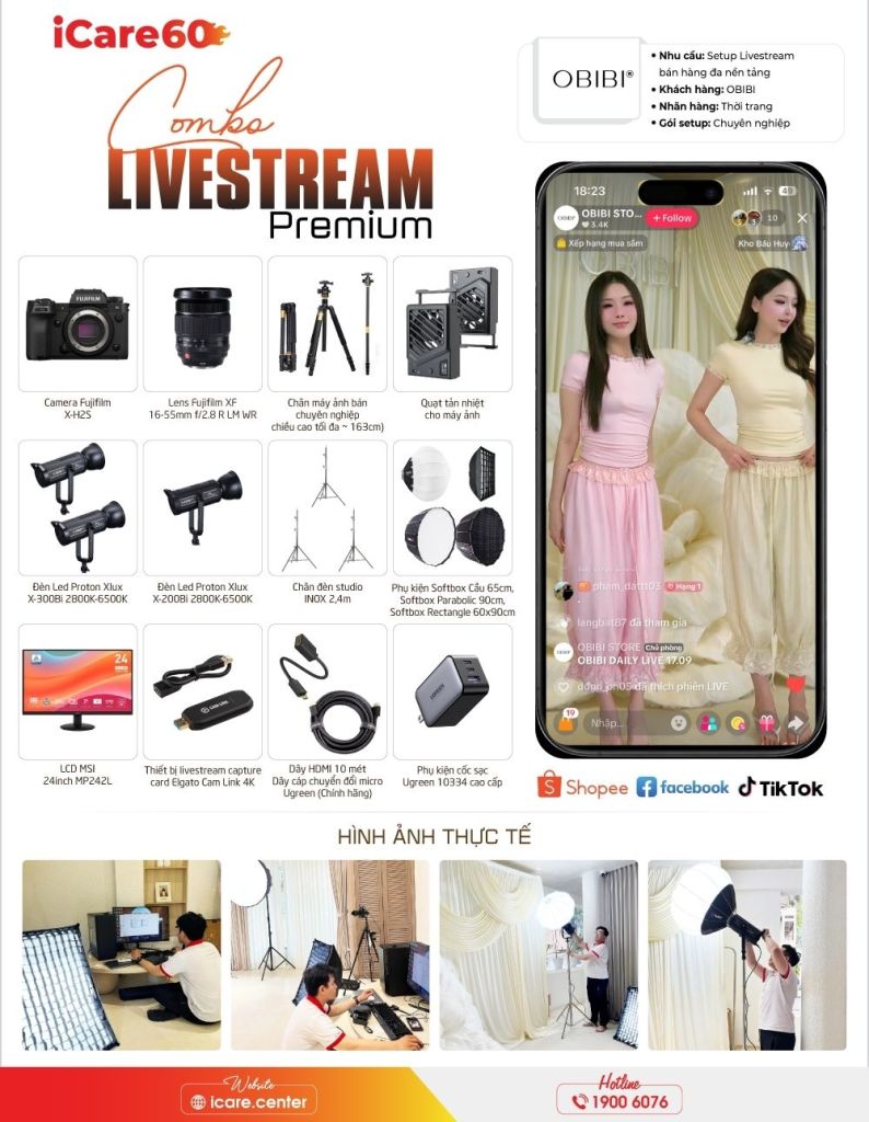 Hoàn thiện góc livestream cho thương hiệu thời trang cao cấp OBIBI