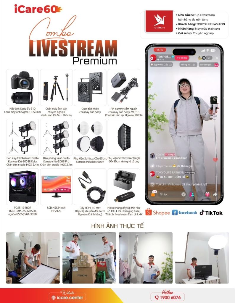 Setup 2 phòng livestream cho chuỗi thời trang gần 200 cửa hàng toàn quốc