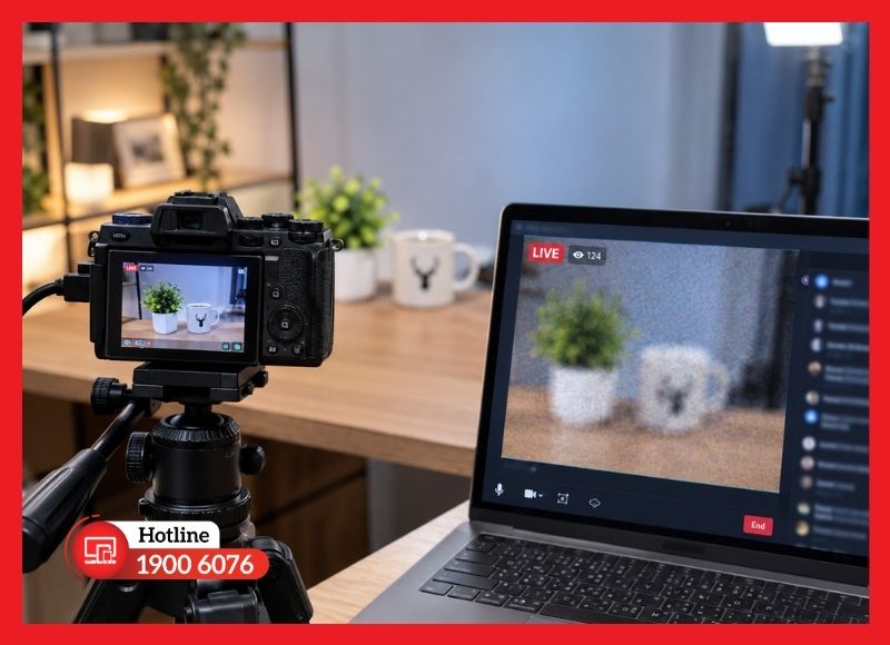 Hình ảnh thiếu chi tiết, nổi hạt do camera cảm biến nhỏ khi livestream
