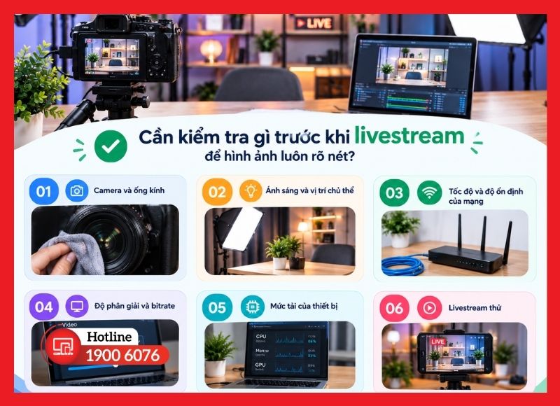 Danh sách kiểm tra nhanh trước khi bấm phát livestream