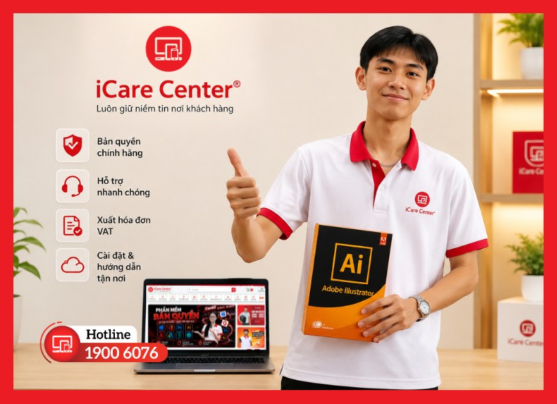 iCare Center cung cấp Illustrator bản quyền chính hãng cùng dịch vụ hỗ trợ tận tâm