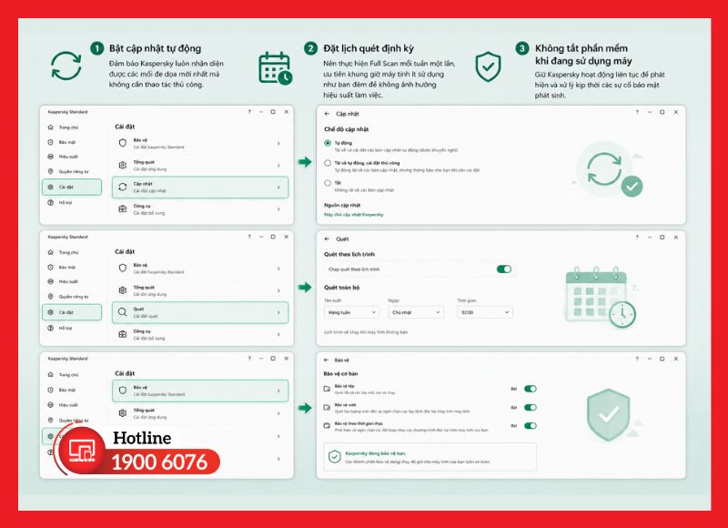 Các chế độ bảo vệ nên thiết lập sau khi cài Kaspersky
