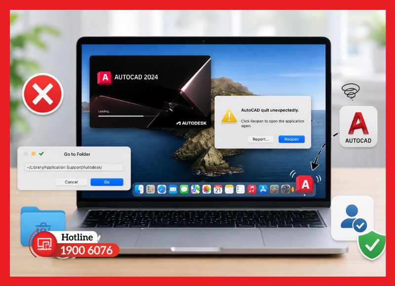 Khắc phục AutoCAD cài xong nhưng không mở được trên MacBook