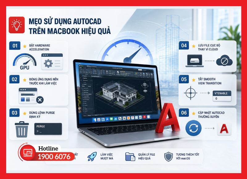 Các thiết lập tối ưu hiệu suất AutoCAD trên MacBook