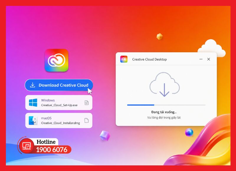 Tải file bộ cài Creative Cloud trên Windows và macOS