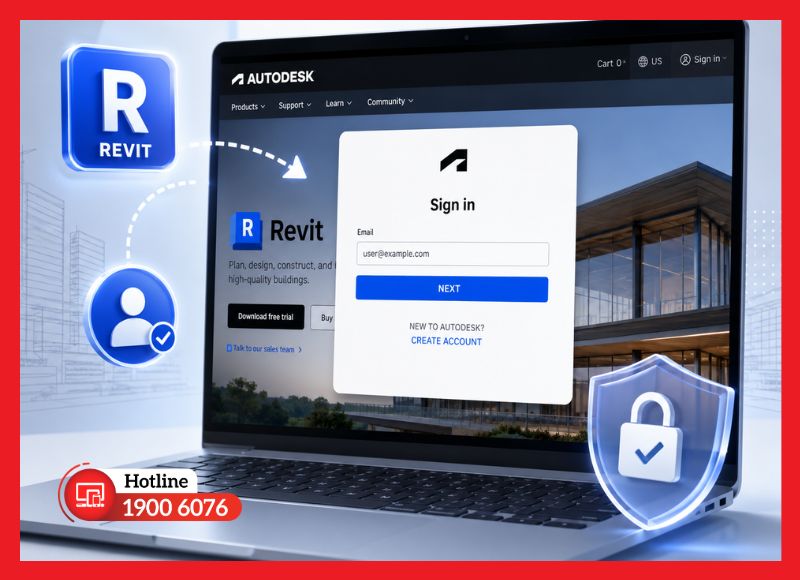Đăng nhập tài khoản Autodesk trước khi tải Revit