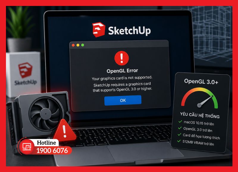 Cách khắc phục lỗi card đồ họa không tương thích khi chạy SketchUp